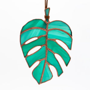 Copper Monstera Leaf Stained Glass (various colours)