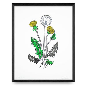 Dandelion 8x10 Block Print By Sang d’Encre