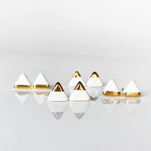 Gold Accent Triangle Studs (various colours) By Ellie Parker