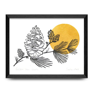 Golden Hour Cocotte 5x7 Block Print By Sang d’Encre