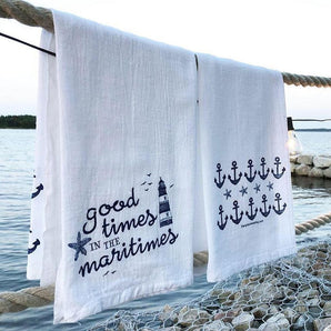 Good Times in the Maritimes Tea Towel By The Far Away Shop