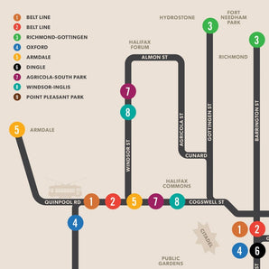 Halifax Streetcar Map 11x14 Print By Inkwell Originals