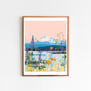 Mt Baker 8.5x11 Print By Lizz Miles Art