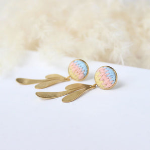 Retro Embroidered Dangle Earrings By Aura Terra Jewels