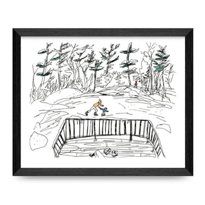 Skating At Frog Pond 11x8.5 Print By Emma FitzGerald Art &