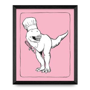 T-Rex Baker 8x10 Print By Tyrannosaurus Press