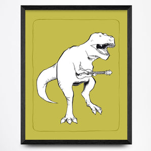 T-Rex Guitar 8x10 Print By Tyrannosaurus Press