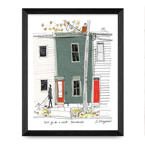 Walking In Schmidtville 11x8.5 Print By Emma FitzGerald Art