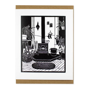 Wood Stove Card By Deep Hollow Print